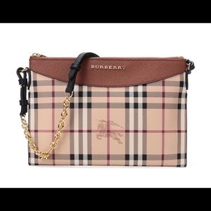 Burberry Soft Grain Haymarket Peyton Crossbody Bag